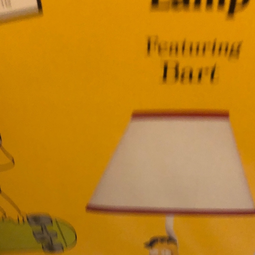 Yellow Novelty Lamp with Red Trim - Home Party Supplies - Picture 5 of 6